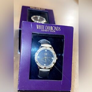 White Diamonds Elizabeth Taylor Gold and Black Watch